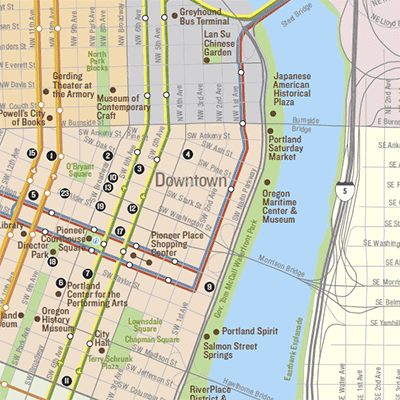 Portland sites on map